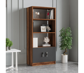 Βιβλιοθήκη EDGWARE Baroque/Ανθρακί Μοριοσανίδα 63.6x37.6x140cm