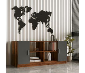 Βιβλιοθήκη EDMONTON Baroque/Ανθρακί Μοριοσανίδα 139.8x46.3x61.8cm