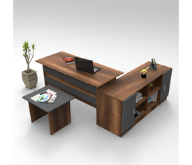 Σετ Γραφείο ELMSTEAD Baroque/Ανθρακί Μοριοσανίδα 3Τμχ