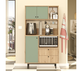 Ντουλάπι Κουζίνας EDINBURGH Φυσικό/Φυστικί Μοριοσανίδα/Μελαμίνη 88x35.5xx161.2cm