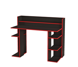 Γραφείο FIFE Μαύρο/Κόκκινο Μοριοσανίδα/Μελαμίνη 124x58x98cm