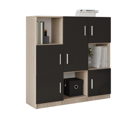 Βιβλιοθήκη ELMSTEAD Οξιά/Μαύρο Μοριοσανίδα/Μελαμίνη 119.9x37.6x121.8cm