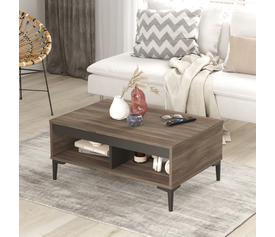 Τραπεζάκι Σαλονιού STIRLING Καφέ/Ανθρακί Μοριοσανίδα/Μελαμίνη 90x60x40.6cm