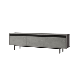 Έπιπλο Τηλεόρασης MIDLOTHIAN Γκρι Με Εφέ Τσιμέντο/Μαύρο Μοριοσανίδα/Μέταλλο 160x35.5x45.2cm