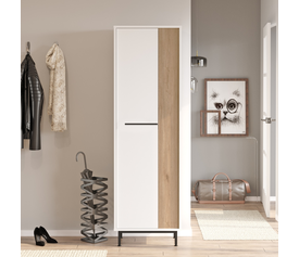 Παπουτσοθήκη INVERCLYDE Λευκό/Φυσικό Μοριοσανίδα/Μελαμίνη 57.2x35.5x173.6cm