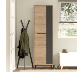 Παπουτσοθήκη INVERCLYDE Φυσικό/Ανθρακί Μοριοσανίδα/Μελαμίνη 57.2x35.5x173.6cm