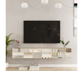 Έπιπλο Τηλεόρασης EILEANAN Πεύκο/Λευκό Με Σχέδιο Μοριοσανίδα/Μελαμίνη 180x31.6x29.6cm