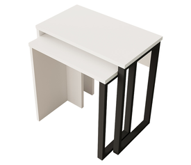Βοηθητικά Τραπεζάκια PERCIVAL Λευκό/Μαύρο 51x29.5x52.8cm