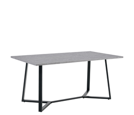 Τραπέζι Τραπεζαρίας DUNSMERE Γκρι Μάρμαρο/Μαύρο Μέταλλο/Μοριοσανίδα 160x90x75cm