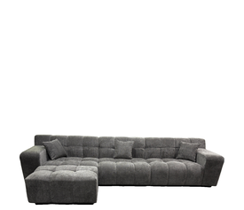Καναπές Γωνιακός ORVELLA Γκρι Ύφασμα 363x194x80cm