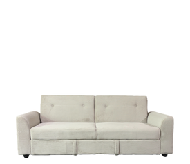 Καναπές Κρεβάτι VALMERO Μπεζ Ύφασμα/Ξύλο 216x85x85cm