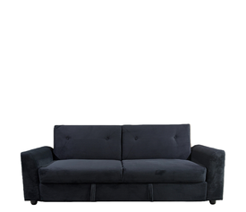 Καναπές Κρεβάτι VALMERO Μαύρο Ύφασμα/Ξύλο 216x85x85cm