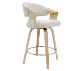 Σκαμπό Bar VIONARA Μπεζ/Φυσικό 55x52.5x95cm