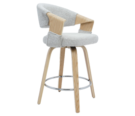 Σκαμπό Bar VIONARA Ανοιχτό Γκρι/Φυσικό 55x52.5x95cm