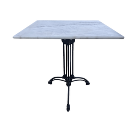 Τραπέζι Κήπου QUADRILIS Λευκό/Μαύρο Μάρμαρο/Μέταλλο 70x70x71cm