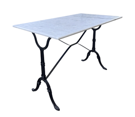 Τραπέζι Κήπου CONNEXUS Λευκό/Μαύρο Μάρμαρο/Μέταλλο 100x60x71cm