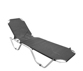 Ξαπλώστρα Παραλίας ADRENOX Γκρι/Ασημί Αλουμίνιο/Textilene 195x60x30cm