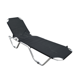 Ξαπλώστρα Παραλίας ArteLibre ADRENOX Μαύρο/Ασημί Αλουμίνιο/Textilene 195x60x30cm