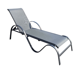 Ξαπλώστρα Παραλίας ORVENA Γκρι Αλουμίνιο/Textilene 205x65x52cm