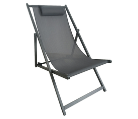 Καρέκλα Παραλίας LORIS Γκρι Αλουμίνιο/Textilene 100x60x97cm