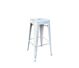 RELIX Σκαμπό Bar-Pro, Στοιβαζόμενο, Μέταλλο Βαφή Antique White