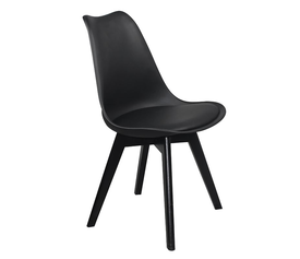 MARTIN Καρέκλα Ξύλο Μαύρο, PP Μαύρο Μονταρισμένη Ταπετσαρία