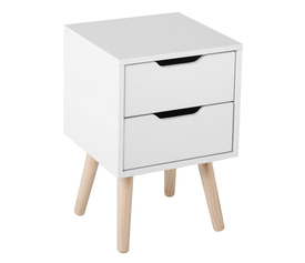 ALINA Κομοδίνο Απόχρωση  Άσπρο - Πόδι Φυσικό