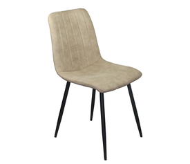 ARIA Καρέκλα Τραπεζαρίας - Κουζίνας, Μέταλλo Bαφή Μαύρο, Ύφασμα Suede Μπεζ