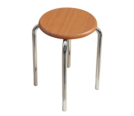 Στοιβαζόμενο Σκαμπό Χρώμιο / Ξύλο Ø30xH45cm (2 χρώματα)