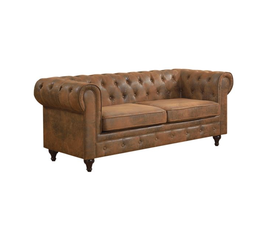 CHESTERFIELD York Kαναπές 3Θέσιος Σαλονιού - Καθιστικού, Ύφασμα Απόχρωση Καφέ Camel