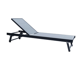 POOL Ξαπλώστρα, Αλουμίνιο Βαφή Ανθρακί, Textilene Γκρι