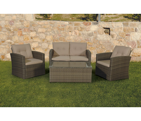 Καθιστικό Σέτ Rattan 4 Τεμαχίων ,Με Μεταλλικό Σκελετό