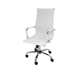 ΚΑΡΕΚΛΑ ΓΡΑΦΕΙΟΥ ΛΕΥΚΗ ΔΙΕΥΘΥΝΤΟΥ -ΔΙΑΣΤΑΣΕΙΣ: 55x53x105/115cm- ΕΠΙΦΑΝΕΙΑ PU