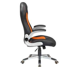 ΚΑΡΕΚΛΑ ΓΡΑΦΕΙΟΥ  GAMING ΜΕ ΜΠΡΑΤΣΑ-ΕΠΙΦΑΝΕΙΑ: PU PVC ΜΑΥΡΟ- ΠΟΡΤΟΚΑΛΙ