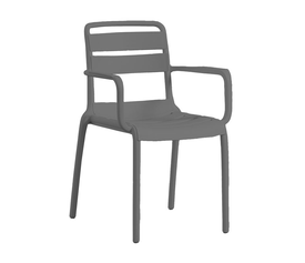 SERENATA Πολυθρόνα Στοιβαζόμενη, PP-UV Ανθρακί