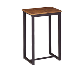 HENRY Σκαμπό BAR, Μέταλλο Βαφή Σκούρο Καφέ, Κάθισμα Απόχρωση Καρυδί