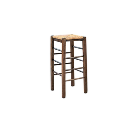 ΤΑΒΕΡΝΑΣ Σκαμπό BAR, Οξιά Εμποτισμός Καρυδί, Κάθισμα Ψάθα