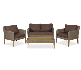 Καθιστικό Σέτ Rattan 4 Τεμαχίων Με Αλουμίνιο Σκελετό 135 x 82 x 83 ΜΟΚΑ