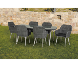 Τραπεζαρία Rattan Σέτ 7 Τεμαχίων