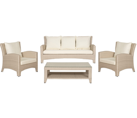 Καθιστικό Σέτ Rattan Με Αλουμίνιο Σκελετό Σέτ 4 Τεμαχίων