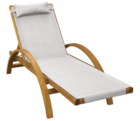 Ξύλινη Ανακλινόμενη Ξαπλώστρα Με Διάτρητο Ύφασμα Acacia Wood
