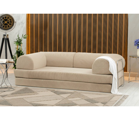 ΚΑΝΑΠΕΣ ΚΡΕΒΑΤΙ(PUFFY) ΔΙΘΕΣΙΟΣ ΠΟΛΥΜΟΡΦΙΚΟΣ ΧΡΩΜΑ ΜΠΕΖ 200*100*75ΕΚ.