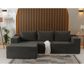 ΓΩΝΙΑΚΟΣ ΚΑΝΑΠΕΣ(VALIA) ΧΡΩΜΑ ΓΚΡΙ ΑΠΟ ΑΦΡΩΔΕΣ ΥΛΙΚΟ ΣΥΣΚΕΥΑΣΙΑ ROLL PACK 260*156*78ΕΚ.