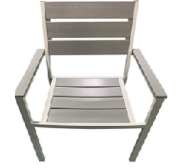 ΚΑΡΕΚΛΑ ΑΛΟΥΜΙΝΙΟΥ ME ΣΥΝΘΕΤΙΚΟ ΞΥΛΟ POLYWOOD ΑΝΟΙΧΤΟ ΓΚΡΙ W54xD54xH40/81,5cm