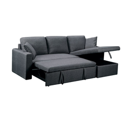 MONTREAL Καναπές - Κρεβάτι Γωνία Αναστρέψιμη με Χώρο Αποθήκευσης, Ύφασμα Ανθρακί