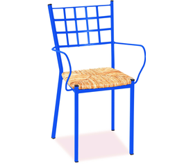 Αγαλβάνιστη Μεταλλική Στοιβαζόμενη Πολυθρόνα Με Κάθισμα Ψάθα