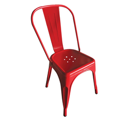 RELIX Καρέκλα Στοιβαζόμενη, Μέταλλο Βαφή Κόκκινο Matte