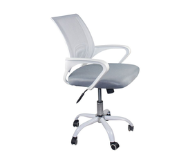 BF2101-SW Πολυθρόνα Γραφείου με Ανάκλιση Άσπρο - Mesh Γκρι