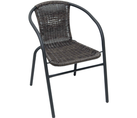 ΚΑΡΕΚΛΑ ΜΕΤΑΛΛΙΚΗ ΑΝΘΡΑΚΙ ME ΓΚΡΙ 2 ΤΟΝΩΝ WICKER ΜΕ ΜΠΡΑΤΣΑ- ΔΙΑΣΤΑΣΕΙΣ: W53xD60xH42/72cm