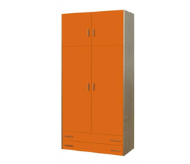 Παιδική ντουλάπα δίφυλλη με πατάρι πορτοκαλί